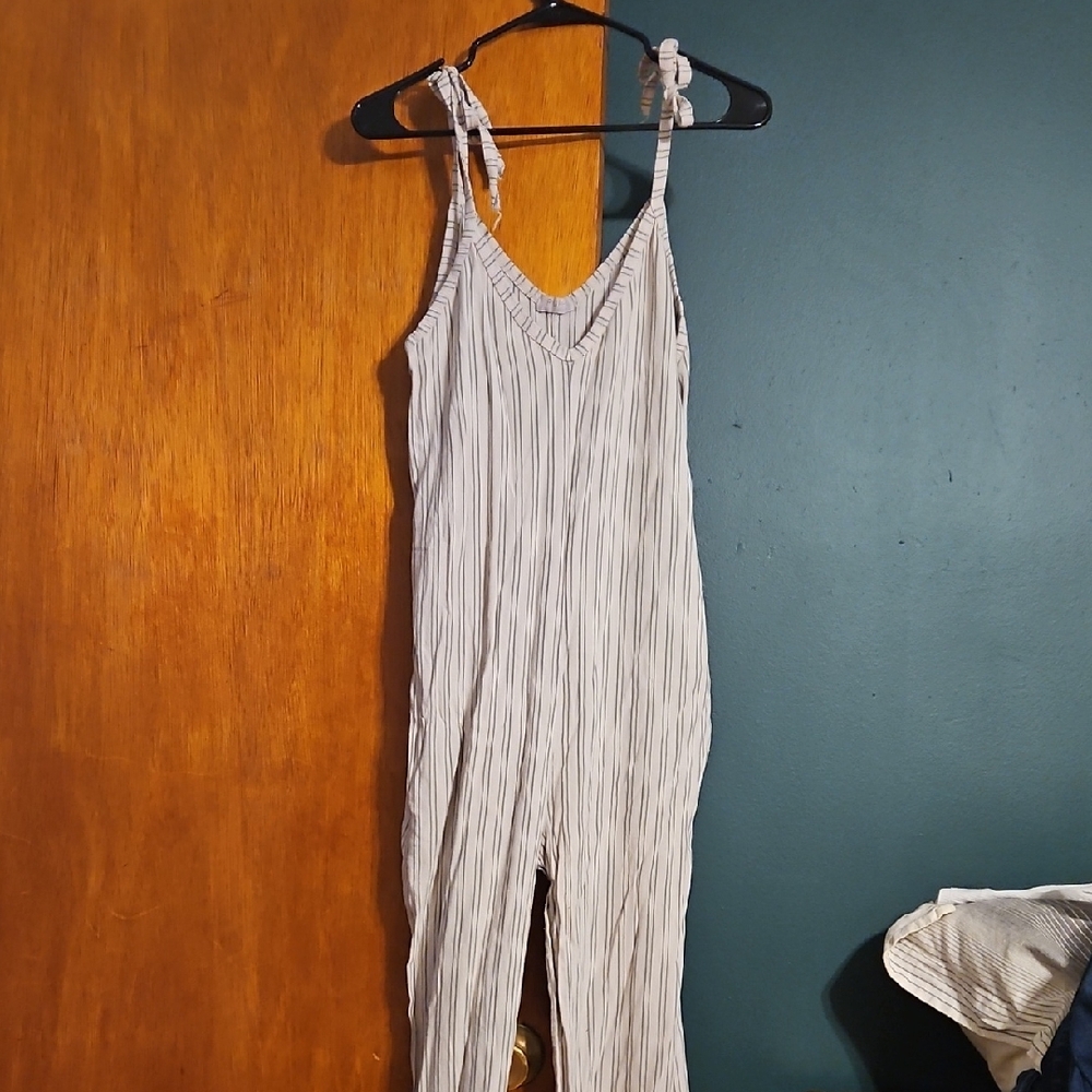 Striped White Jumpsuit